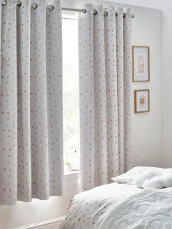 Next Pink Scandi Spot Eyelet Blackout Curtains^ Curtains & Blinds