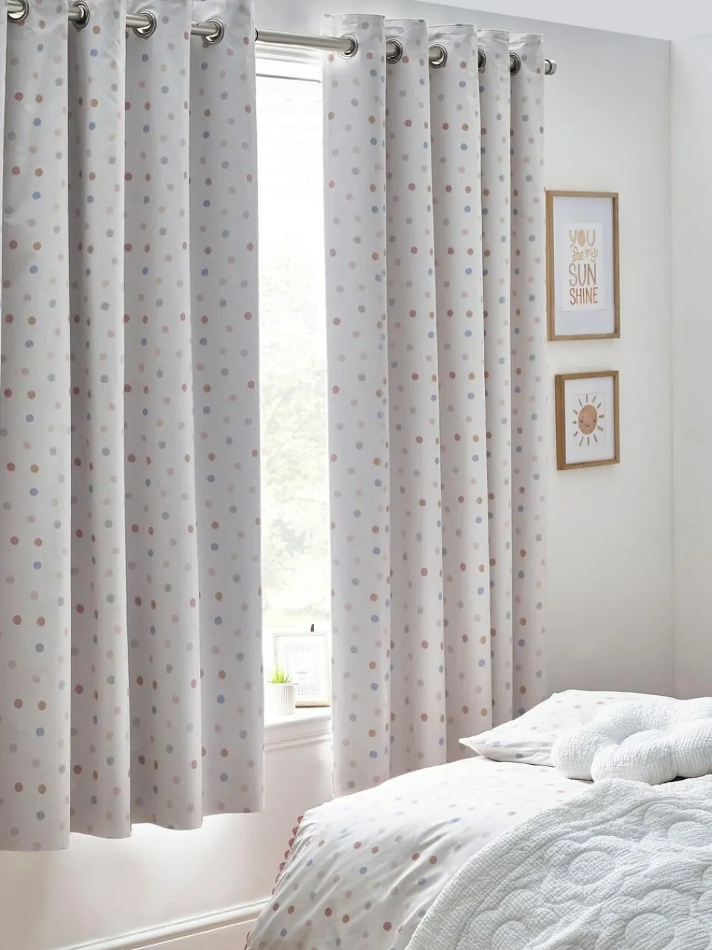 Next Pink Scandi Spot Eyelet Blackout Curtains^ Curtains & Blinds