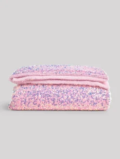 Next Pink Sequin Super Soft Fleece Throw Blanket