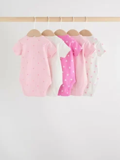 Discount Next Pink Short Sleeve Baby Bodysuits 5 Pack