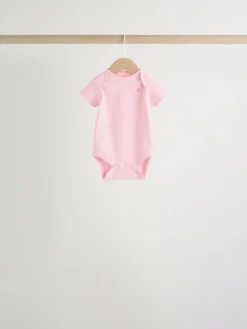 Discount Next Pink Short Sleeve Baby Bodysuits 5 Pack