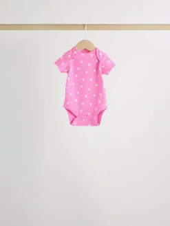 Discount Next Pink Short Sleeve Baby Bodysuits 5 Pack