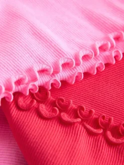 Sale Next Pink Short Sleeve Ribbed Dresses 2 Pack (3mths-7yrs)