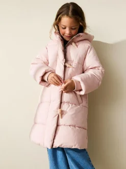 Next Pink Shower Resistant Padded Duffle Coat (3-13yrs)^ Jackets & Coats|Snowsuits & Coats