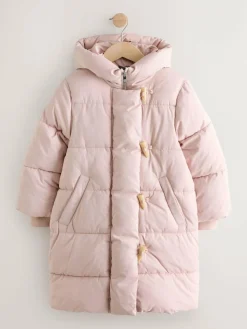 Next Pink Shower Resistant Padded Duffle Coat (3-13yrs)^ Jackets & Coats|Snowsuits & Coats