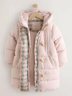 Next Pink Shower Resistant Padded Duffle Coat (3-13yrs)^ Jackets & Coats|Snowsuits & Coats