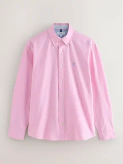 Hot Next Pink Slim Fit Long Sleeve Oxford Shirt