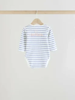 Sale Next 3 Pack Long Sleeve Baby Bodysuits Pink Slogan