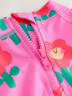 Hot Next Sunsafe Swim Set (3mths-7yrs) Pink Stampy Floral