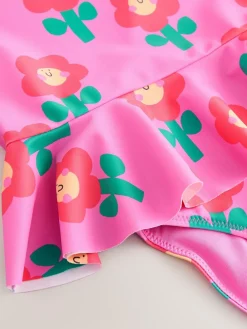 Hot Next Sunsafe Swim Set (3mths-7yrs) Pink Stampy Floral