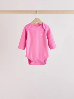 Discount Next Pink Star 5 Pack Long Sleeve Baby Bodysuits