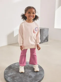 Online Next Long Sleeve Top and Flare Set (3mths-7yrs) Pink Stars