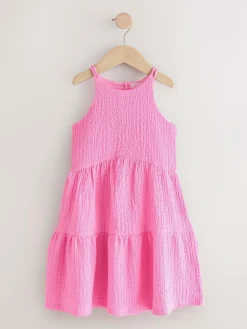 Discount Next Pink Strappy Crinkle Summer Dress (3-16yrs)