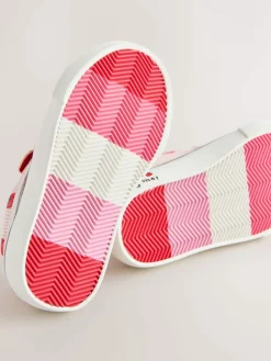 Online Next Standard Fit (F) Touch Fastening Trainers Pink Strawberry