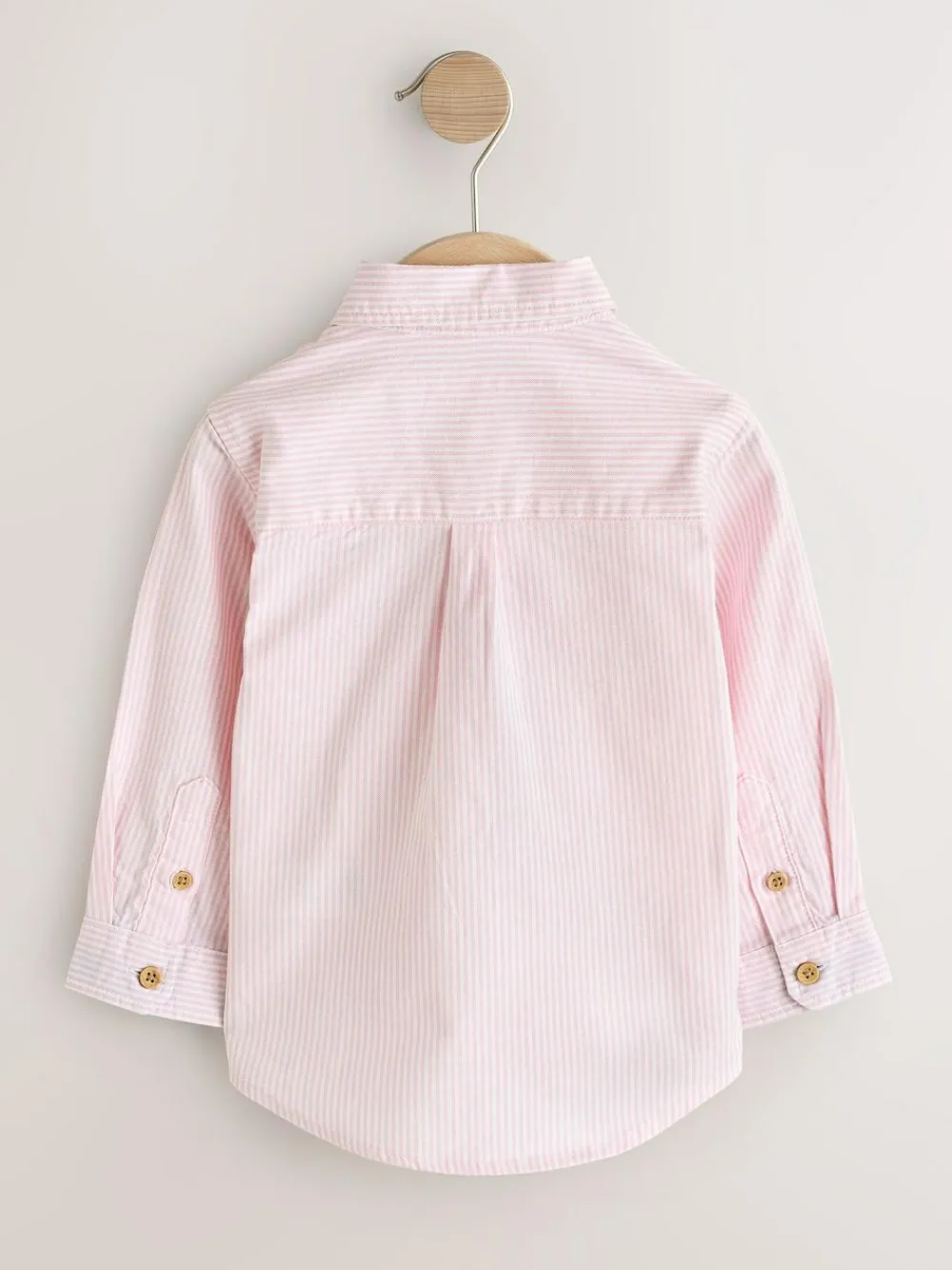New Next Pink Stripe Character Long Sleeve Long Sleeve Oxford Shirt (3mths-7yrs)