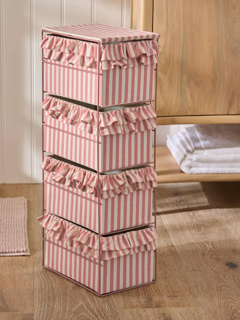 Next Pink Stripe Frill Storage Drawers^ Storage & Organisation