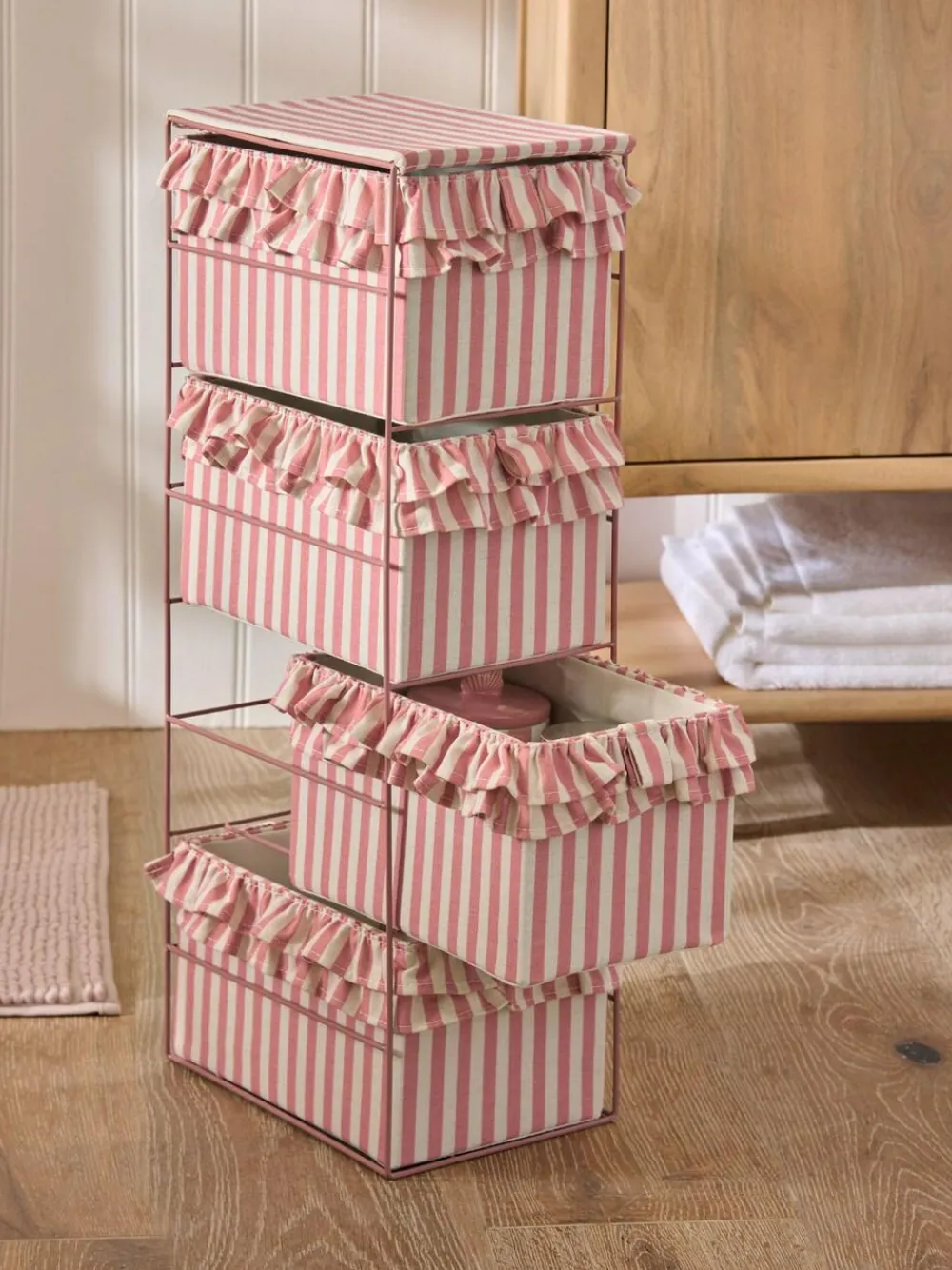 Next Pink Stripe Frill Storage Drawers^ Storage & Organisation