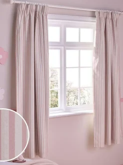 Hot Next Pink Stripe Pencil Pleat Blackout Curtains