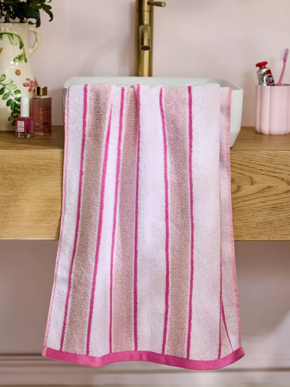 Next Pink Stripe Towel