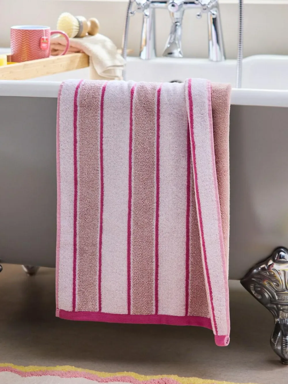 Next Pink Stripe Towel
