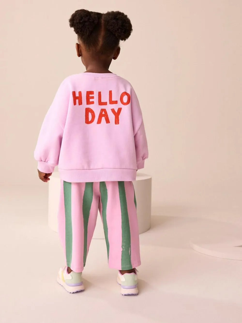 Sale Next Pink Stripe Unicorn Sweatshirt and Barrel Leg Joggers Set (3mths-7yrs)