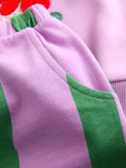 Sale Next Pink Stripe Unicorn Sweatshirt and Barrel Leg Joggers Set (3mths-7yrs)