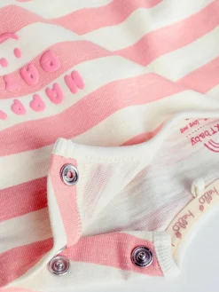 Next Pink Stripe/Slogan Long Sleeve Baby Tops 4 Pack (0mths-2yrs)^ Tops|Nightwear