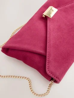 Next Pink Suede Clutch Bag^Women Bags
