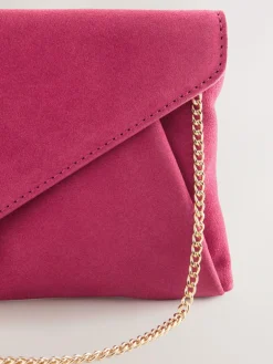 Next Pink Suede Clutch Bag^Women Bags