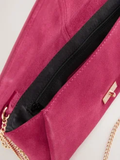 Next Pink Suede Clutch Bag^Women Bags