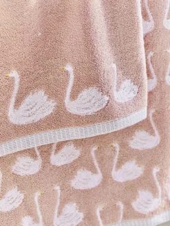 Next Pink Swan 100% Cotton Towel^ Towels & Bathmats