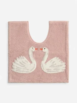 Outlet Next Pink Swan Print 100% Cotton Pedestal Mat