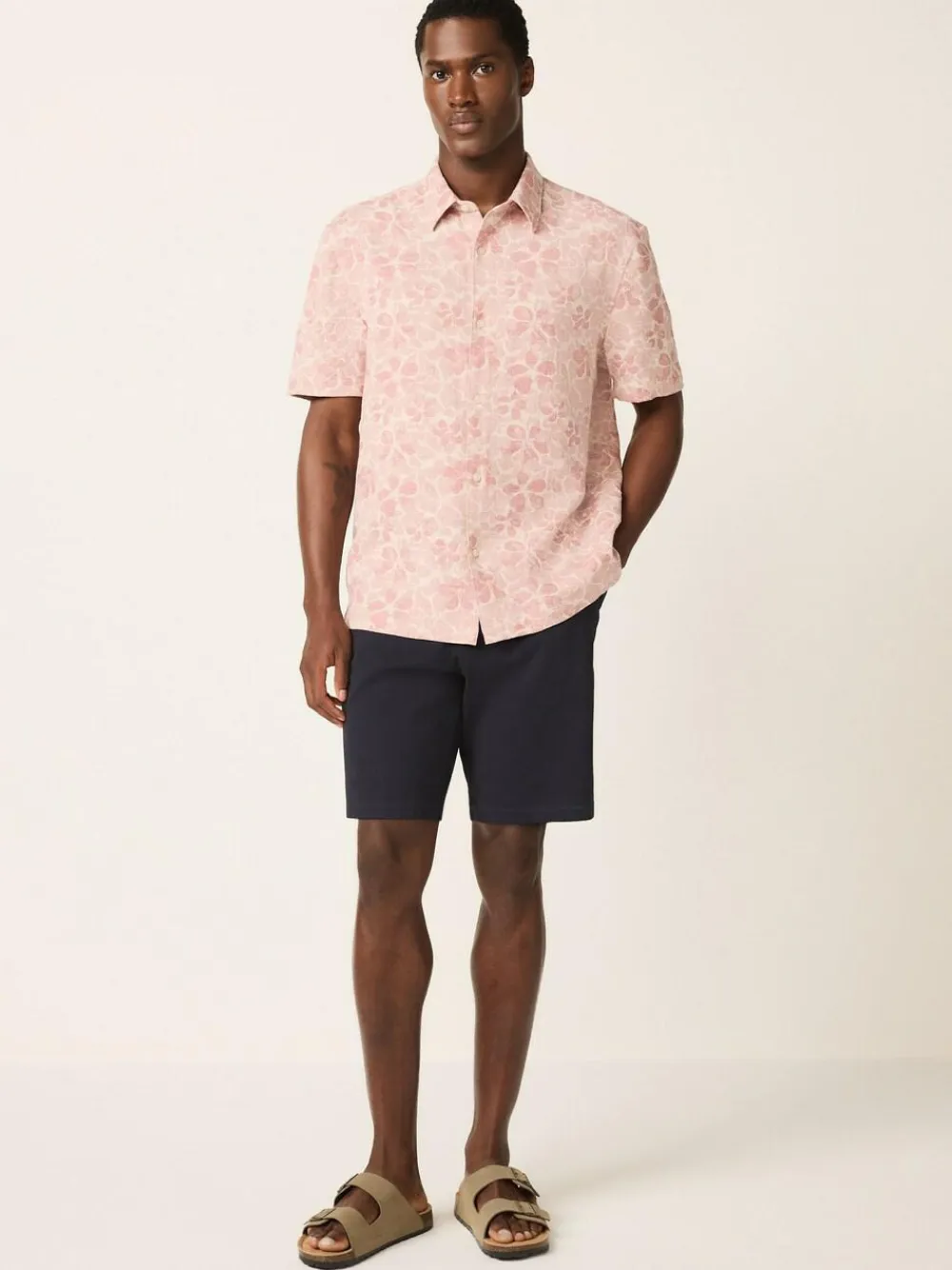 Next Textured Floral Print Short Sleeve Shirt^ Shirts