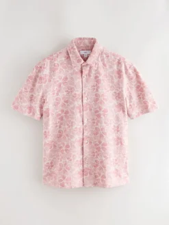 Next Textured Floral Print Short Sleeve Shirt^ Shirts