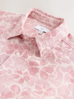 Next Textured Floral Print Short Sleeve Shirt^ Shirts