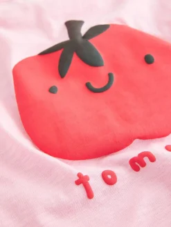 Online Next Short Sleeve T-Shirt and Cycle Shorts Set (3mths-7yrs) Pink Tomato Character
