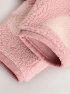 Next Pink Tonal Heart Printed Borg Baby Jacket (0-18mths)^ Baby Winter Clothing|Coats, Jackets & Pramsuits