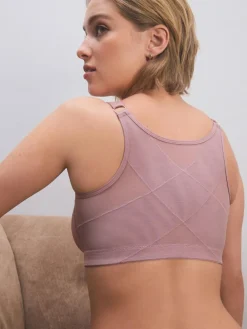 Online Next Total Support Front Fastening Back Smooth & Support Bra Pink