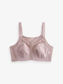 Online Next Total Support Front Fastening Back Smooth & Support Bra Pink