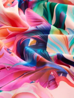 Next Pink Tropical Short Sleeve Sunsafe Rash Vest And Pant Swim Set (3-16yrs)^ Swimwear