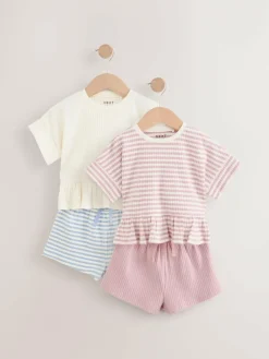 Best Next Pink T-Shirt & Short 2 Pack Set (3mths-7yrs)