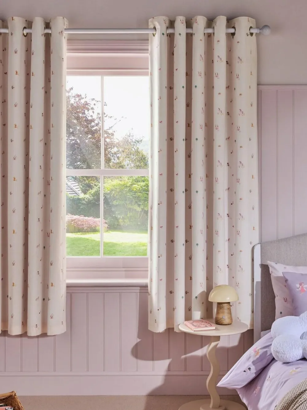 Outlet Next Pink Unicorn Castle Eyelet Blackout Curtains