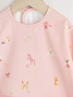 Next Pink Unicorn Fairies Weaning And Feeding Sleeved Bib^ Unisex|Bibs