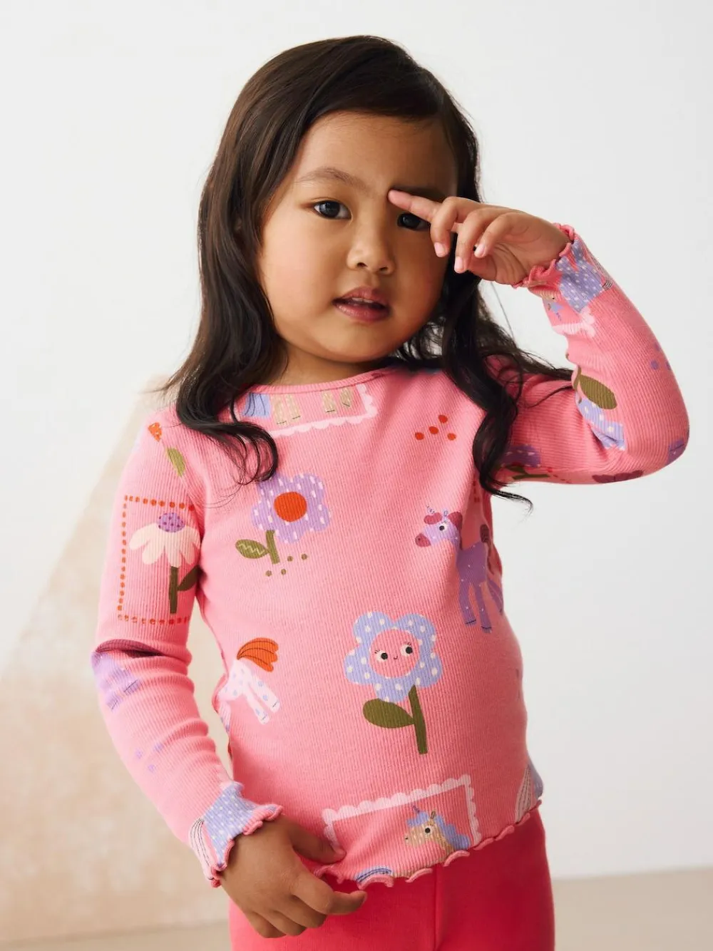 Next Pink Unicorn Rib Long Sleeve T-Shirt (3mths-7yrs)^ Cosy Club|Baby Winter Clothing