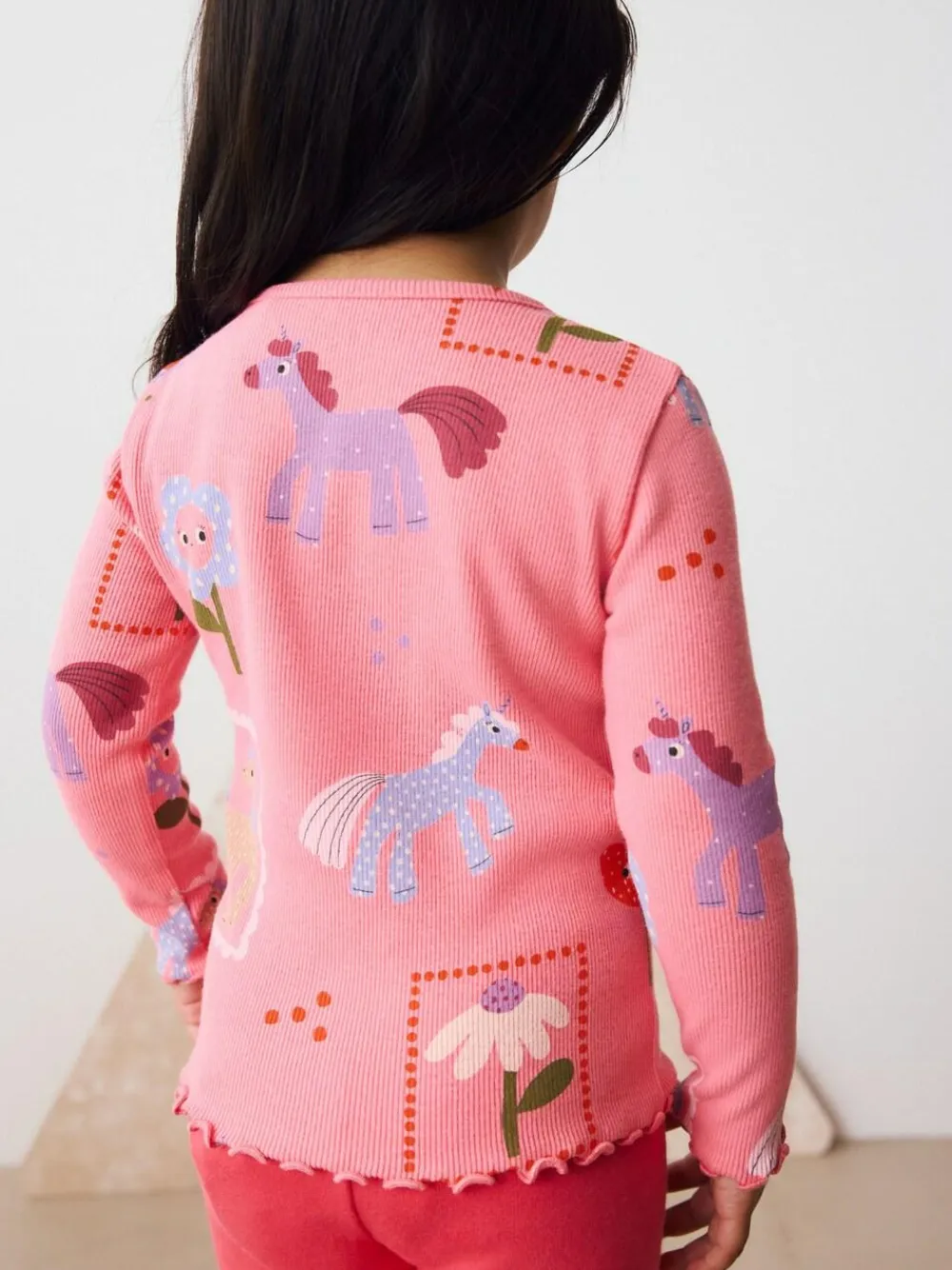 Next Pink Unicorn Rib Long Sleeve T-Shirt (3mths-7yrs)^ Cosy Club|Baby Winter Clothing