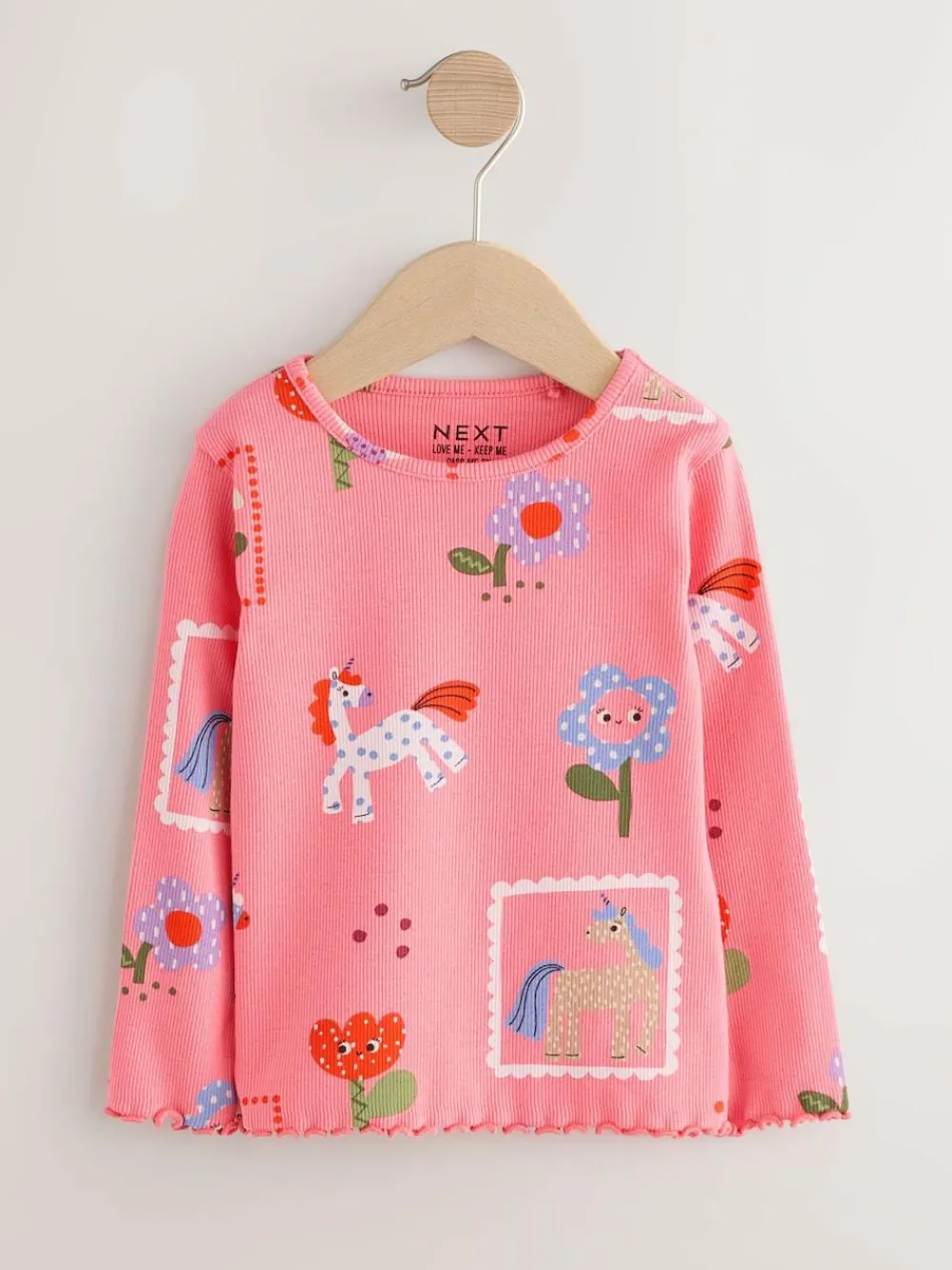 Next Pink Unicorn Rib Long Sleeve T-Shirt (3mths-7yrs)^ Cosy Club|Baby Winter Clothing