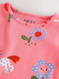 Next Pink Unicorn Rib Long Sleeve T-Shirt (3mths-7yrs)^ Cosy Club|Baby Winter Clothing