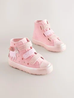 Discount Next Pink Unicorn Touch Fastening High Top Trainers