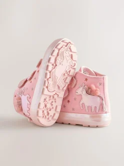 Discount Next Pink Unicorn Touch Fastening High Top Trainers