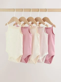Next Pink Vest Baby Bodysuits 5 Pack^ Bodysuits & Vests|Vests